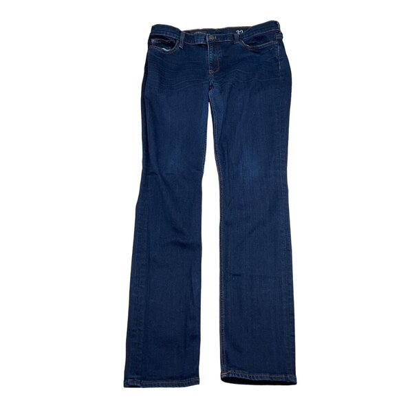 J Crew Jeans Women 34Wx32L Blue Reid Mid‎ Rise Skinny Straight Denim Stretch - Picture 1 of 13